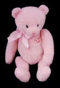 Gund MY FIRST TEDDY Baby Bear Pink Plush Lovey Doll #58122